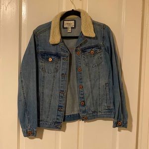 forever 21 Denim Jacket with Fleece Collar